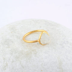 White Rainbow moonstone Faceted Pear shape Ring - Gemstone Pear Ring - Micron Gold Plated 925 Sterling Silver Bezel Ring Jewelry For Womens