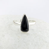 Black Onyx Ring - 925 Sterling Silver - Trillion Rose Gold Plated Ring - Statement Jewelry - Gift For The Traveler - Jewelry For Young Lady
