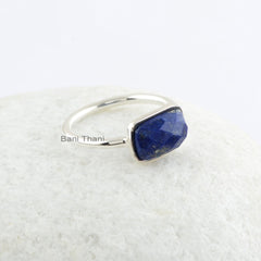 Lapis Lazuli Ring - 925 Sterling Silver - Rose Gold Plated Ring - Gemstone Jewelry - Jewelry For Young Ladies - Gift For The Bridesmaids