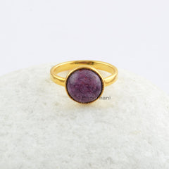 Purpurite Ring, - 925 Sterling Silver - Rose Gold Plated Ring - Statement Jewelry - Jewelry For A Lawyer - Gift For Writer