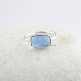 Blue Sapphire Quartz Handmade Ring - 925 Sterling Silver Bezel Ring - Ring for Women - Cushion Gemstone Ring - Birthstone Ring- Gift for Her