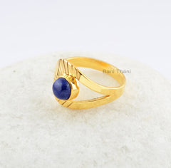 Beautiful Lapis Ring-Round 6x6 mm-Silver Ring-New Design Ring-Handmade Ring- Gemstone Ring