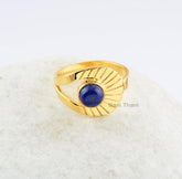 Beautiful Lapis Ring-Round 6x6 mm-Silver Ring-New Design Ring-Handmade Ring- Gemstone Ring