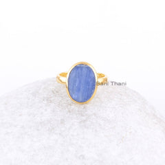 Kyanite Ring - Pure Silver - Oval Gemstone Ring - Handcrafted Ring - Bestseller Jewelry - Gift For Grandma - Jewelry For Strength