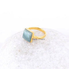Beautiful Ring - Aquamarine Handmade Ring - 925 Sterling Silver Gemstone Ring - Gift for Mom - Ethnic Ring - Bridesmaid Ring - Gift for Her