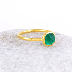 Emerald Quartz Ring - 925 Sterling Silver - Gemstone Ring - Gold Plated Jewelry - Party Jewelry - Jewelry For Teens - Gift For Mothers Day