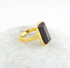 Mahogany Obsidian Ring - 925 Sterling Silver - Octagon Gemstone Ring - Healing Jewelry - Gift For Healing - Jewelry for Date