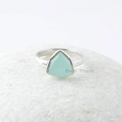 Aqua Chalcedony Ring - Wedding Jewelry - 925 Sterling Silver Gemstone Ring - Gift for Bridesmaid - Artisan Jewelry - Jewelry for Protection