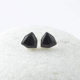 Black Onyx Silver Earrings, Black Onyx 10x10mm Trillion Hexagon Sterling Silver Earrings, Gemstone Earrings, Stud Earrings, Gift For Women