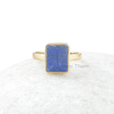 Lapis Lazuli Gemstone Silver Ring - 925 Sterling Silver Lapis Ring - Handmade Ring for Wedding - Gold Plated Handcrafted Ring - Gift for Her