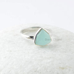 Aqua Chalcedony Ring - Wedding Jewelry - 925 Sterling Silver Gemstone Ring - Gift for Bridesmaid - Artisan Jewelry - Jewelry for Protection