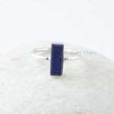 Lapis Lazuli Ring - Sterling Silver - 4x11mm Rectangle Gemstone Ring - Artisan Jewelry - Gift For New Beginning - Jewelry For Inspiration