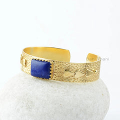 Lapis Lazuli Bracelet - Pure Silver - Handcrafted Bracelet - 12x16mm Cushion - Natural Stone - Jewelry For Designer