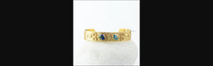 Copper Blue Turquoise - Copper Azurite Bangle - 925 Sterling Silver - 7x9mm Pear - Gift For Ladies - Jewelry For Her