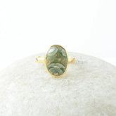 Rhyolite Ring - Handmade Ring - 925 Solid Silver - 10x14mm Oval Gemstone - Artisan Jewelry - Gift for Graduation - Jewelry for Bridesmaid