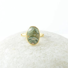 Rhyolite Ring - Handmade Ring - 925 Solid Silver - 10x14mm Oval Gemstone - Artisan Jewelry - Gift for Graduation - Jewelry for Bridesmaid