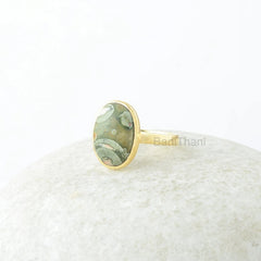 Rhyolite Ring - Handmade Ring - 925 Solid Silver - 10x14mm Oval Gemstone - Artisan Jewelry - Gift for Graduation - Jewelry for Bridesmaid