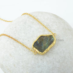 Labradorite Necklace - Gemstone Pendant Necklace - 18x24mm Fancy - 925 Silver - Birthstone Jewelry - Jewelry For Spouse -Gift For Engagement