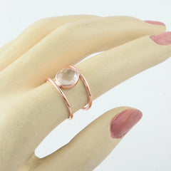 Morganite Ring - 925 Silver - Handmade Ring - Double Band Ring - Rose Gold Plated - Gemstone Jewelry - Jewelry For Lover - Gift For Healing