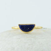 Lapis Lazuli Ring - 925 Sterling Silver - Handmade Ring - Half Moon Ring - Custom Jewelry - Jewelry For Best Friend - Gift For New Beginning