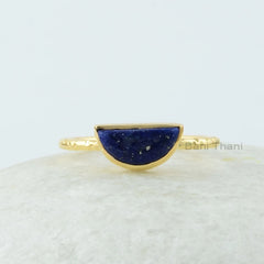 Lapis Lazuli Ring - 925 Sterling Silver - Handmade Ring - Half Moon Ring - Custom Jewelry - Jewelry For Best Friend - Gift For New Beginning