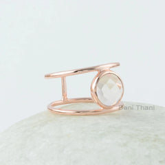 Morganite Ring - 925 Silver - Handmade Ring - Double Band Ring - Rose Gold Plated - Gemstone Jewelry - Jewelry For Lover - Gift For Healing