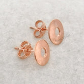 Plain Silver Rose Gold Plated Stud Earrings, Rose Gold Round Stud Earrings, 925 Sterling Silver Earring, Dainty Earring, Vintage Earring