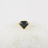 Bloodstone 11x13mm Diamond Shape Gemstone Silver Ring, Gold Plated Bezel Set Ring, Bloodstone Silver Ring Jewelry, Gift For Women & Girl