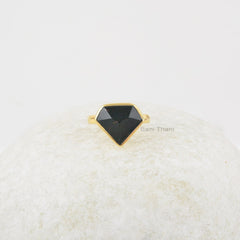 Bloodstone 11x13mm Diamond Shape Gemstone Silver Ring, Gold Plated Bezel Set Ring, Bloodstone Silver Ring Jewelry, Gift For Women & Girl