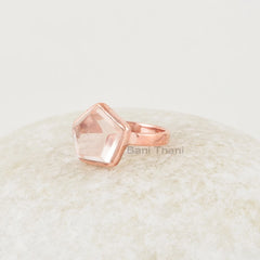 Morganite Ring - Sterling Silver - Gemstone Ring - 11mm Step Cut Star Gemstone - Personalized Jewelry - Jewelry for Mom - Gift for Birthday