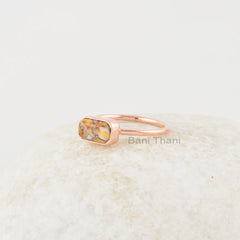 Mohave Oyster Ring - 925 Sterling Silver - 5x9mm Gemstone Ring - Rose Gold Plated - Trendy Jewelry - Jewelry For Student - Gift For Girls