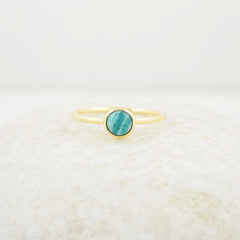 Amazonite Ring - Sterling Silver - Gold Plated Jewelry - Handmade Ring - 5mm Gemstone Ring - Wholesale Jewelry - Jewelry Her - Gift for Girl