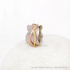 Boho Handmade Ring - 925 Silver - Rose Gold Plated Spinner Ring - Waves Band - Jewelry Manufacturer - Gift For Her - Jewelry For Healing