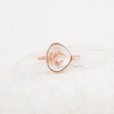 Morganite Ring - 925 Sterling Silver - Twisted Band - Rose Gold Plated - Birthstone Jewelry - Jewelry For Young Sister - Gift For Old Women