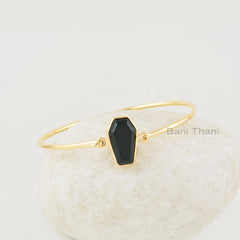 Bloodstone Bracelet - Gold Plated Bracelet - Solid Silver - 10x17mm Coffin - Natural Stone - Jewelry For Engagement - Gift For Anniversary