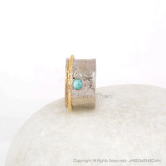 Boho Spinner Rings - 925 Solid Silver Ring - Anxiety Ring - Gemstone Spinner Ring - Amazonite Ring - Gift For Her - Jewelry For Inspiration