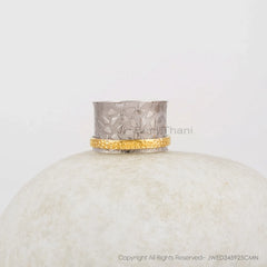 Textured Spinner Band - Handmade Boho Ring - Sterling Silver - Anxiety Ring - Elegant Jewelry - Jewelry For Young Girls - Gift For Friend