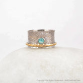Boho Spinner Rings - 925 Solid Silver Ring - Anxiety Ring - Gemstone Spinner Ring - Amazonite Ring - Gift For Her - Jewelry For Inspiration