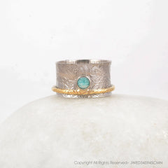 Boho Spinner Rings - 925 Solid Silver Ring - Anxiety Ring - Gemstone Spinner Ring - Amazonite Ring - Gift For Her - Jewelry For Inspiration