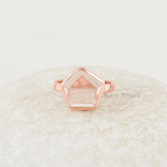 Morganite Ring - Sterling Silver - Gemstone Ring - 11mm Step Cut Star Gemstone - Personalized Jewelry - Jewelry for Mom - Gift for Birthday