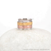 Textured Spinner Band - Thumb Ring - Rose Gold Plated - Boho Ring - 925 Sterling Silver - Spinner Ring - Meditation Jewelry