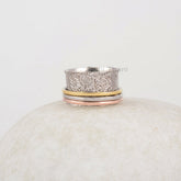 Textured Spinner Band - 925 Sterling Silver - Handcrafted Spinner Ring - Bestseller Jewelry - Gift For Grandma - Jewelry For Strength