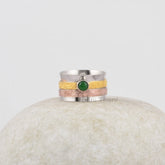 Green Aventurine Spinner Ring - Sterling Silver - Gemstone Spinner Ring - 4mm Round - Gemstone Jewelry - Gift For Her - Jewelry For Sale