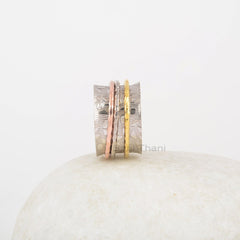 Multi Band Spinner Ring - 925 Silver - Anxiety Ring - Handmade Spinner Ring - Fashion Jewelry - Gift For Besties - Jewelry For Sister