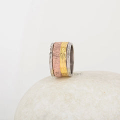 Boho Spinner Band - Sterling Silver - Gemstone Spinner Ring - Wholesale Jewelry - Gift For Christmas - Jewelry For Artist