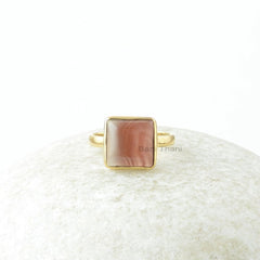 Botswana Agate Gemstone Ring - 925 Sterling Silver Ring - Handmade Gold Plated Ring - Anniversary Gift Ring - Bridesmaid Ring - Gift for Her