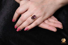 Amethyst Quartz Ring - 925 Silver - Handmade Ring - Indian Jewelry - 9x15mm Prong Coffin Jewelry - Jewelry for Designer - Gift for Girls