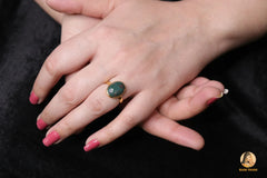 Bloodstone Silver Ring, Bloodstone 10x14mm Oval Gemstone Silver Ring, 18k Gold Plated Ring, Gift For Her, Gemstone Silver Bezel Rings