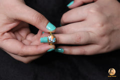 Oyster Turquoise Ring - 925 Solid Silver - Handmade Ring - 10mm Oyster Copper Turquoise - Gemstone Jewelry - Jewelry for Date - Gift for Her