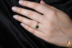 Emerald Quartz Ring - 925 Sterling Silver - Gemstone Ring - Gold Plated Jewelry - Party Jewelry - Jewelry For Teens - Gift For Mothers Day
